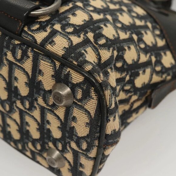 Christian Dior Trotter Canvas Hand Bag Navy Silver Auth sw686 - Picture 5 of 16